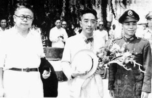 1946年8月傅斯年、李宗仁陪同胡适回到北平